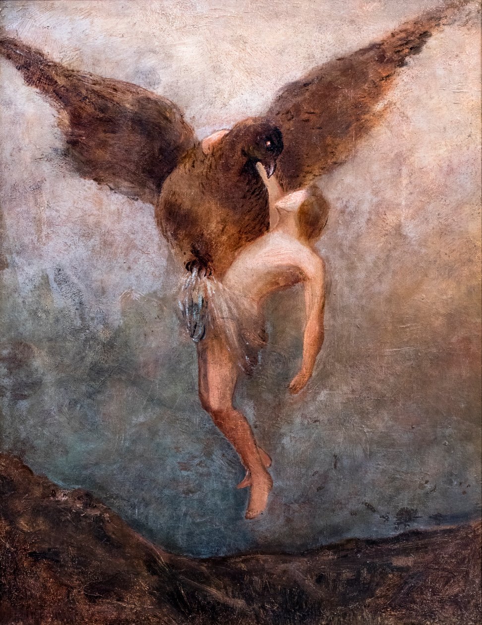 A violação de Ganimedes, ca. 1910 (óleo sobre tela) de Odilon Redon