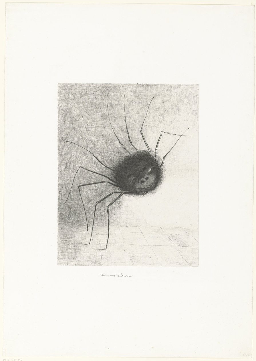A aranha, 1887 (impressão) de Odilon Redon