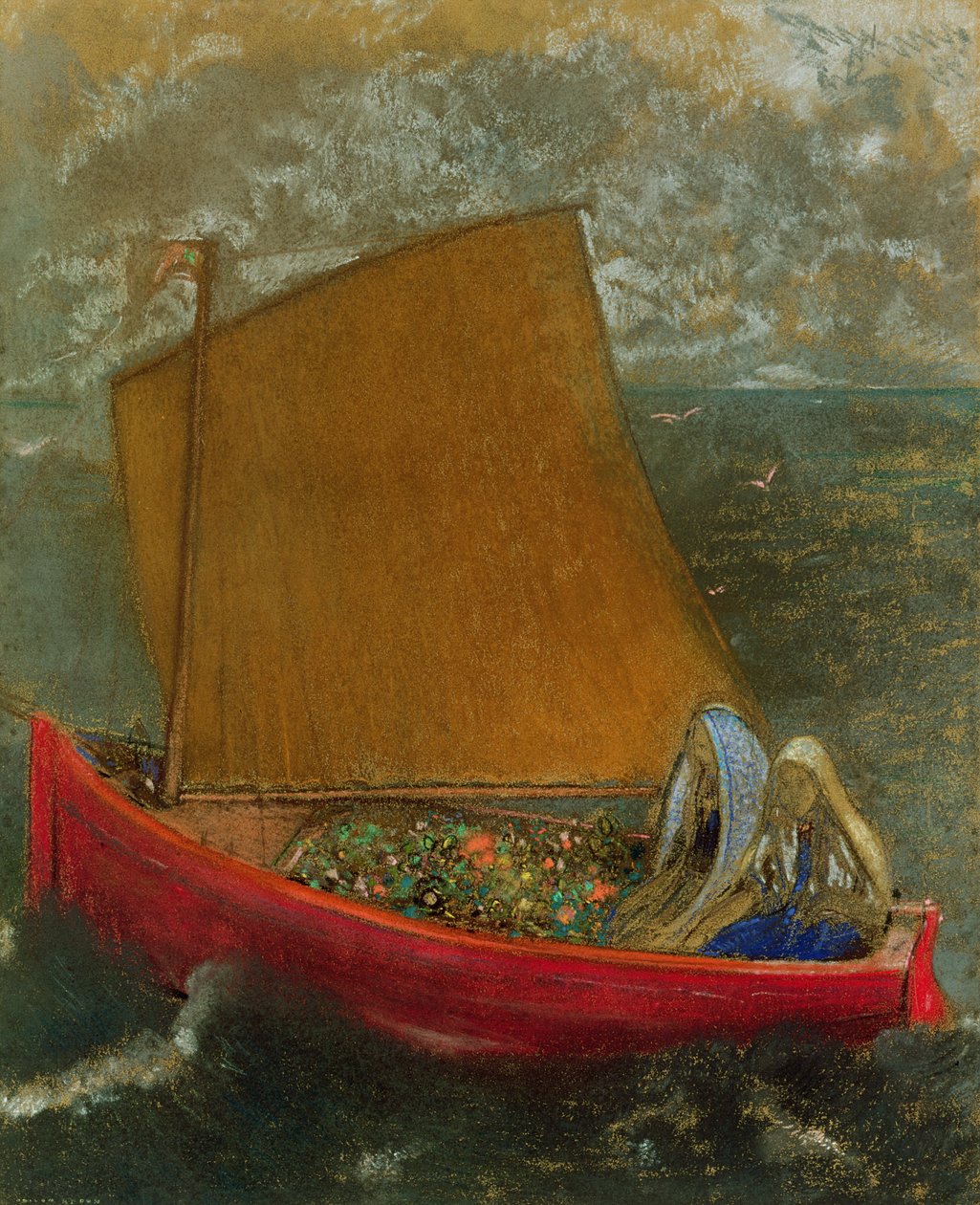 The Yellow Sail, c.1905 (pastel sobre papel) de Odilon Redon