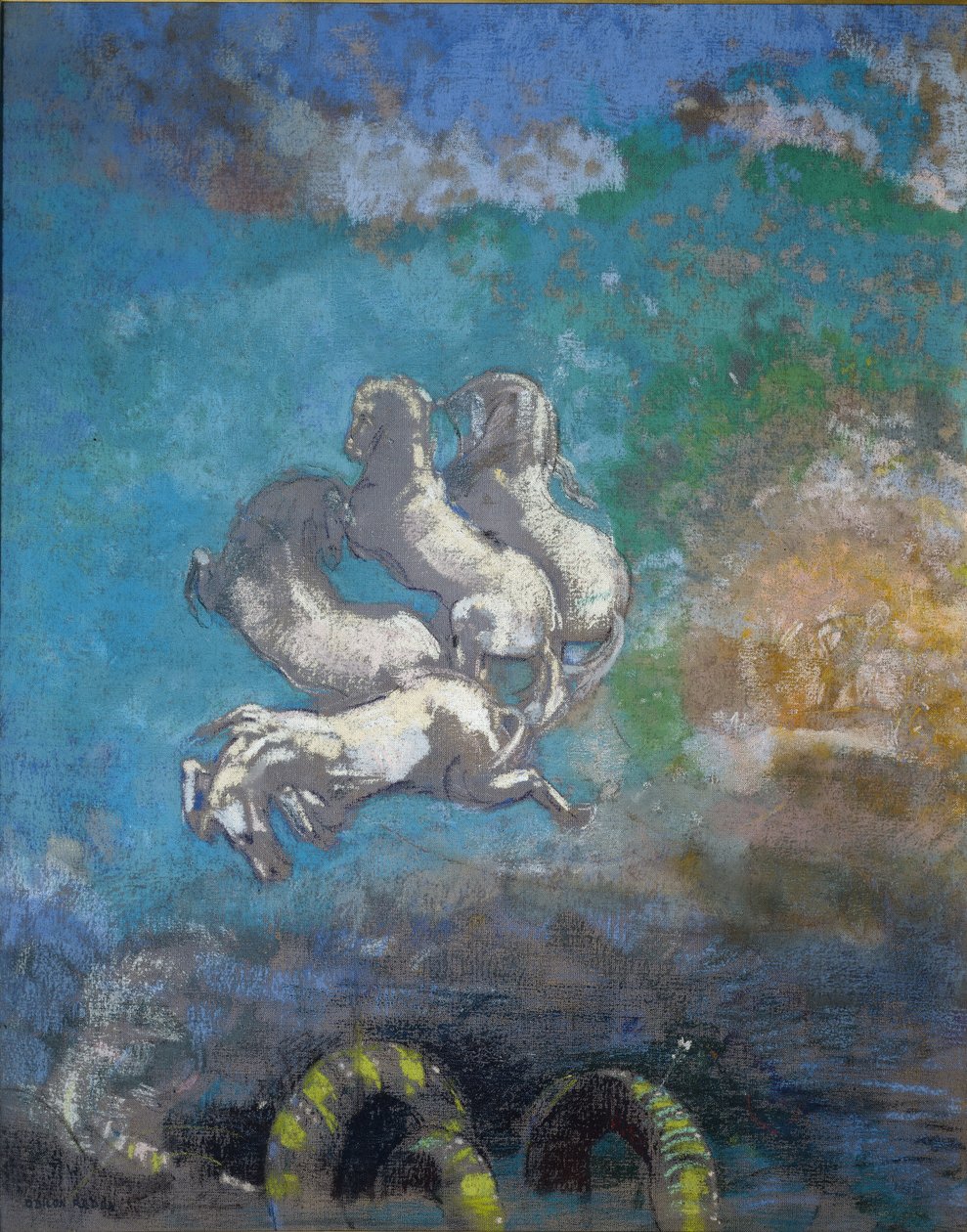 A carruagem de Apollo - Pastel de Odilon Redon