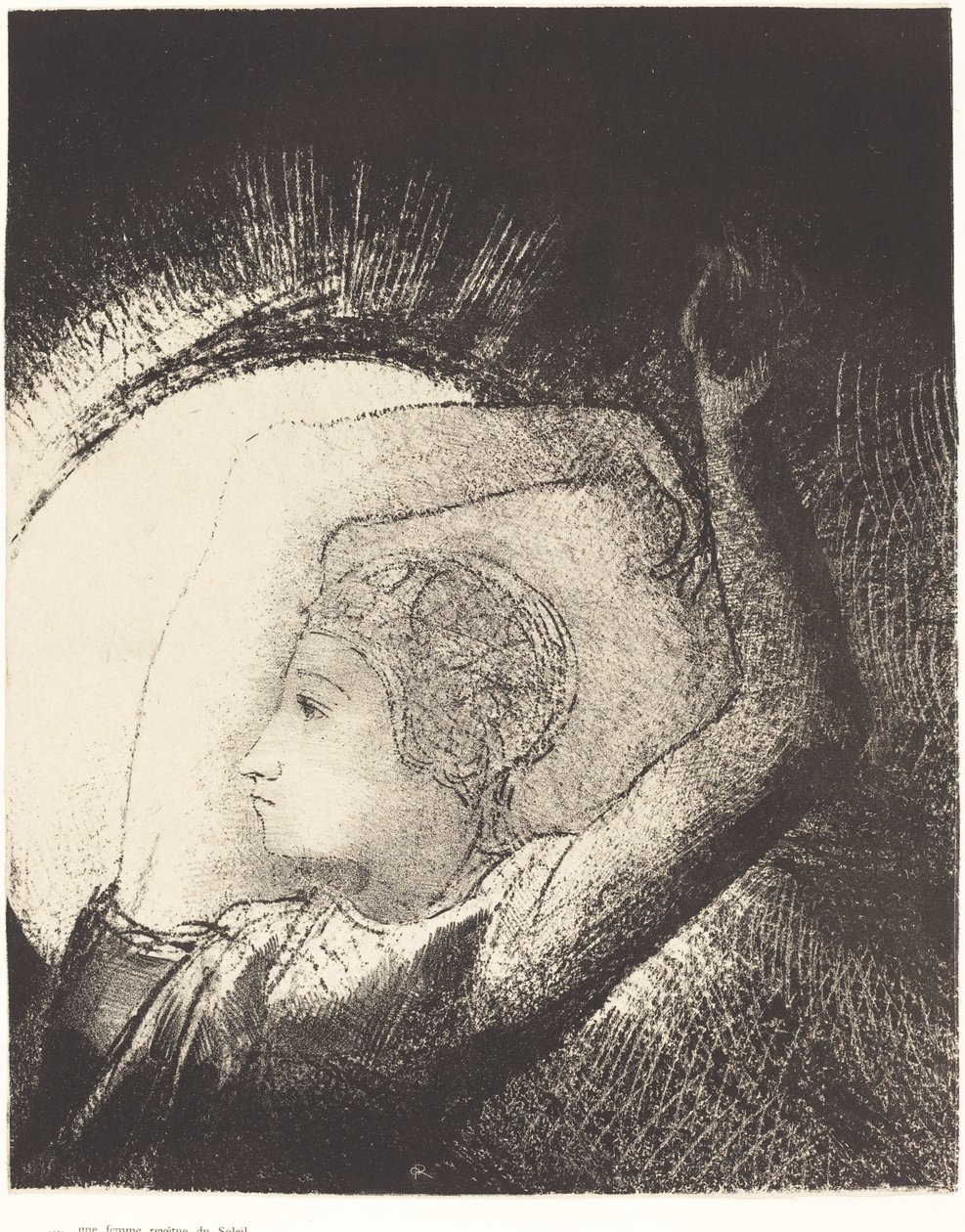 Uma mulher vestida de sol de Odilon Redon