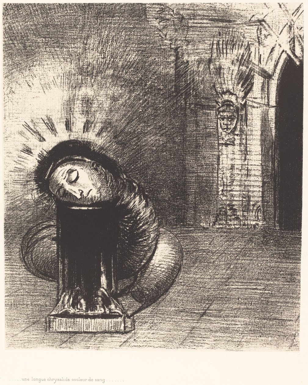 Uma longa crisálida, a cor do sangue de Odilon Redon