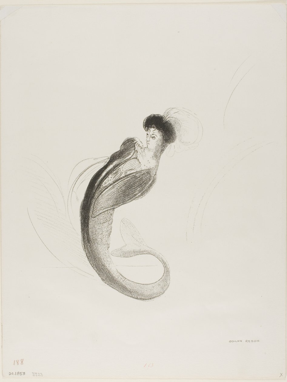 Litografia de teste sem título de Odilon Redon
