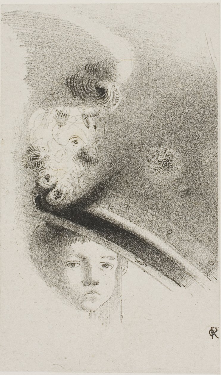 Litografia de teste sem título de Odilon Redon