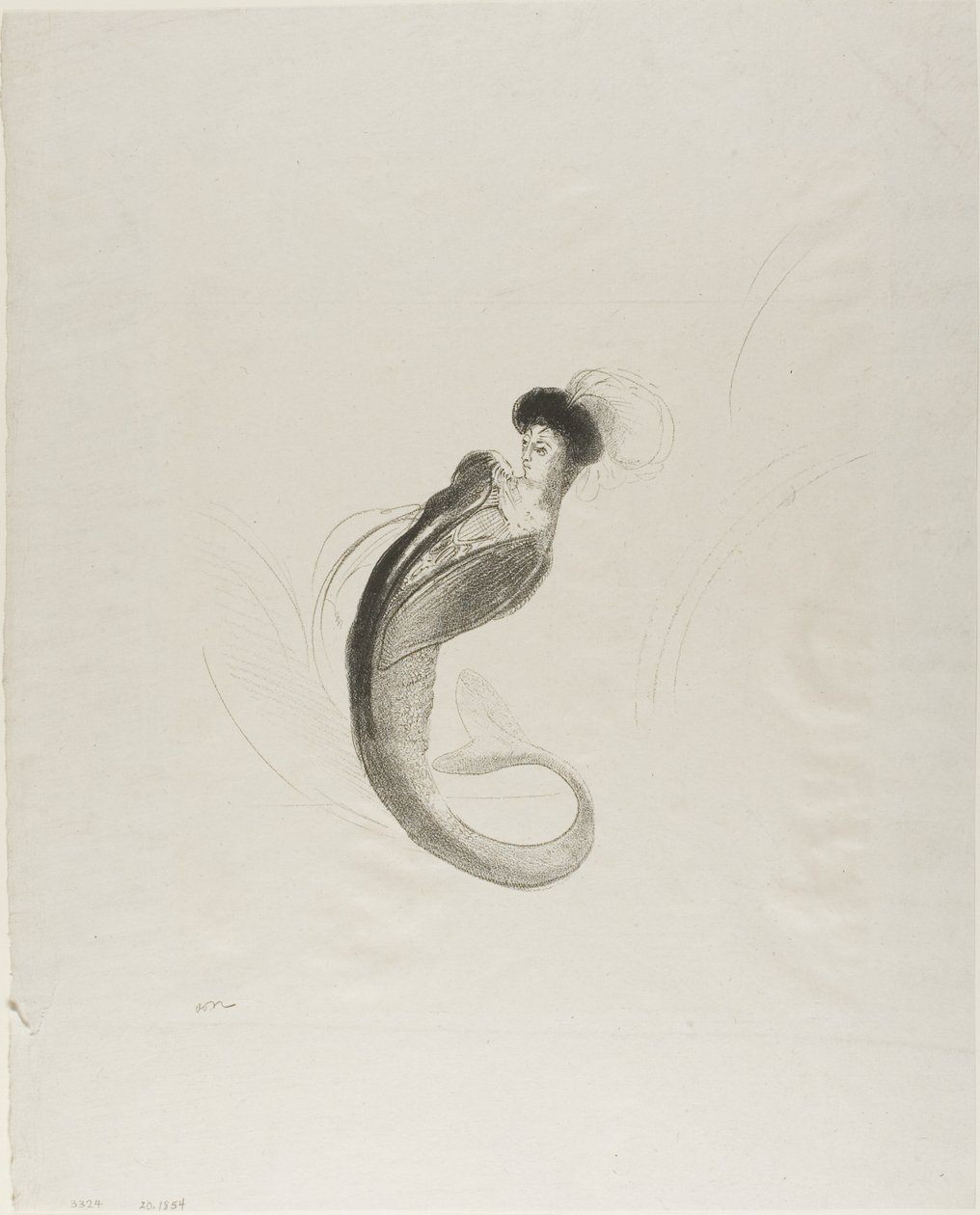 Litografia de teste sem título de Odilon Redon