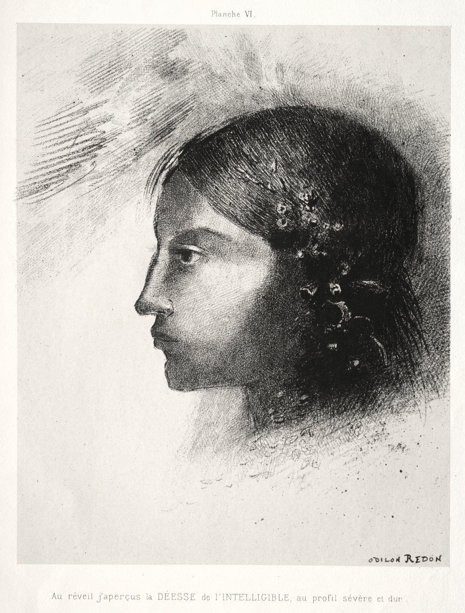 Ao Despertar, Vi a Deusa do Inteligível com Seu Perfil Severo e Duro de Odilon Redon