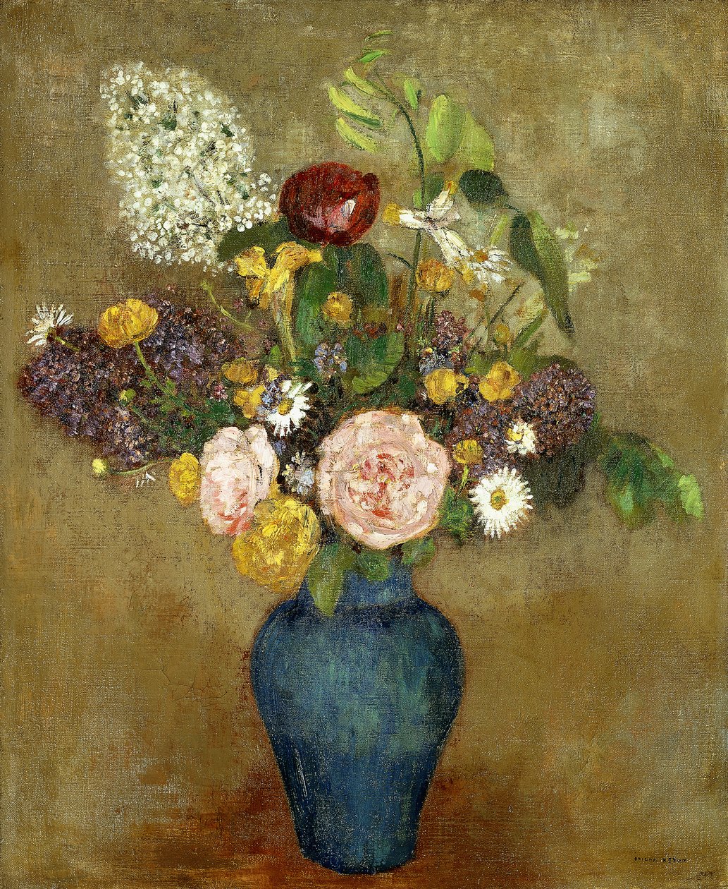 Vaso de flores; Vaso de flores, de Odilon Redon