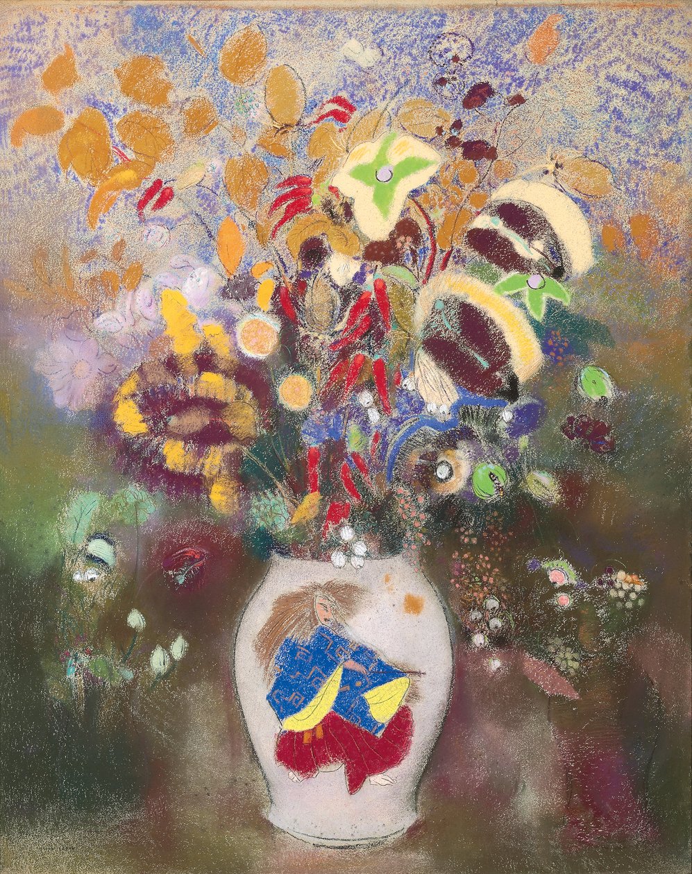 Vaso com guerreiro japonês, 1905-1908 de Odilon Redon