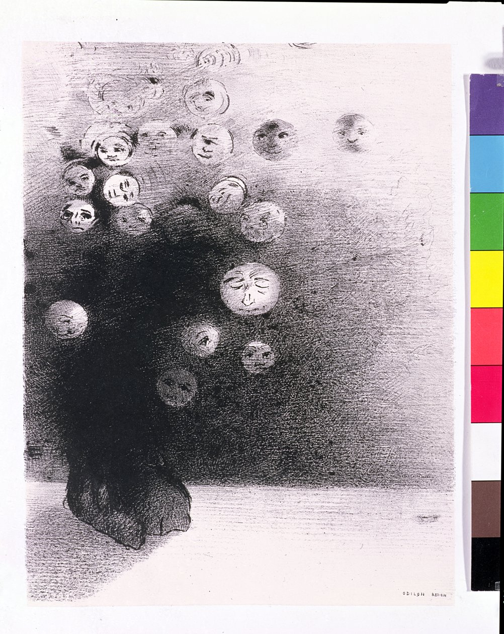 "Por que não deveria existir um mundo invisível ...", quadro 6 de "Le Jure", de Edmond Picard, 1887 de Odilon Redon