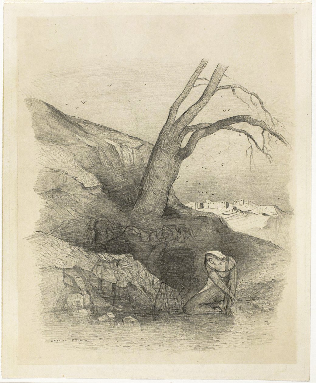 Mulher ajoelhada de Odilon Redon