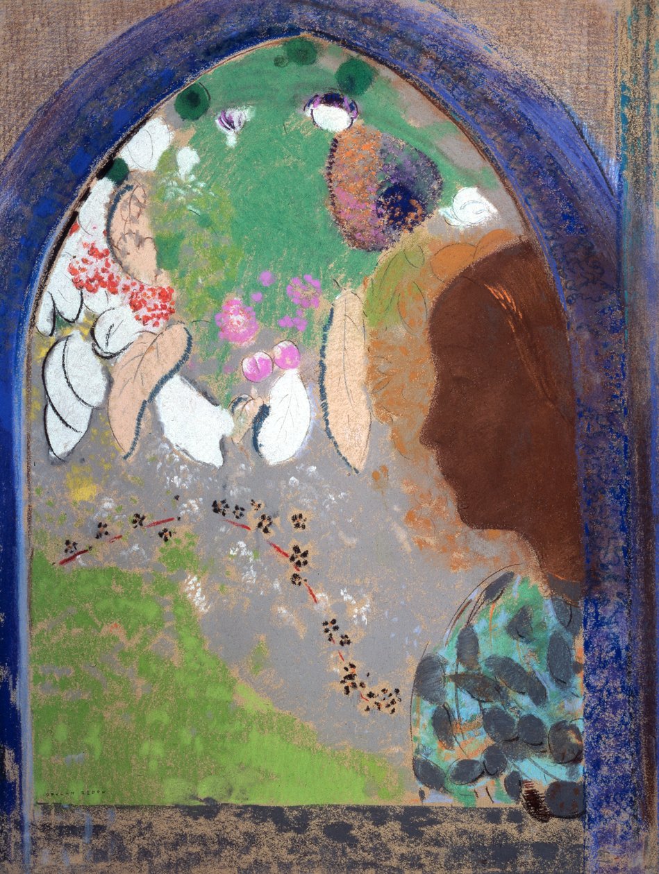 Mulher na janela, 1903-1908. de Odilon Redon