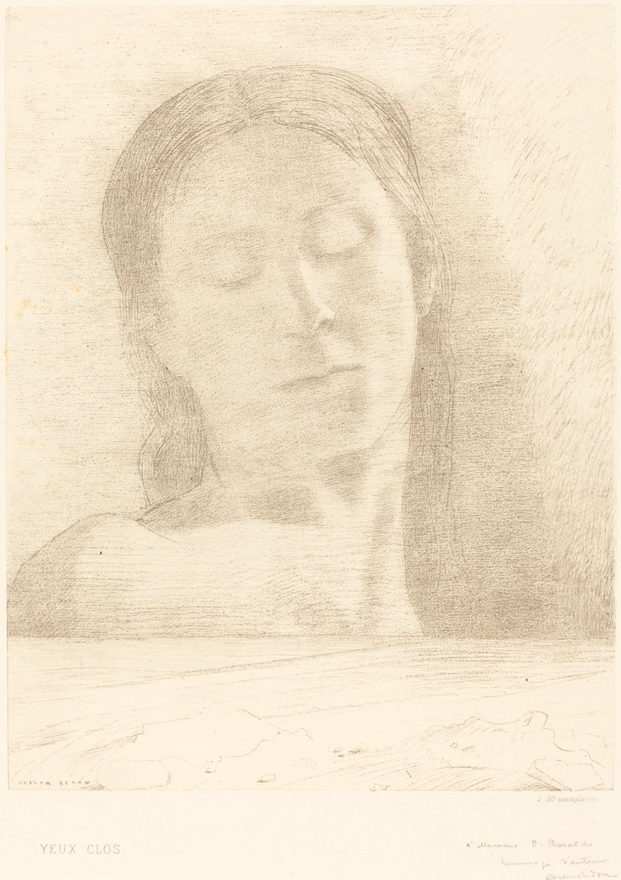 Yeux Clos (Olhos Fechados) de Odilon Redon