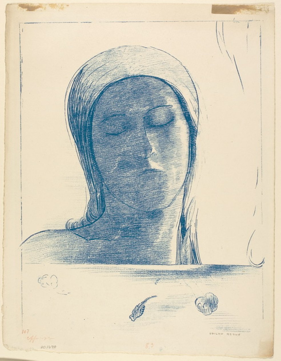 Olhos fechados de Odilon Redon