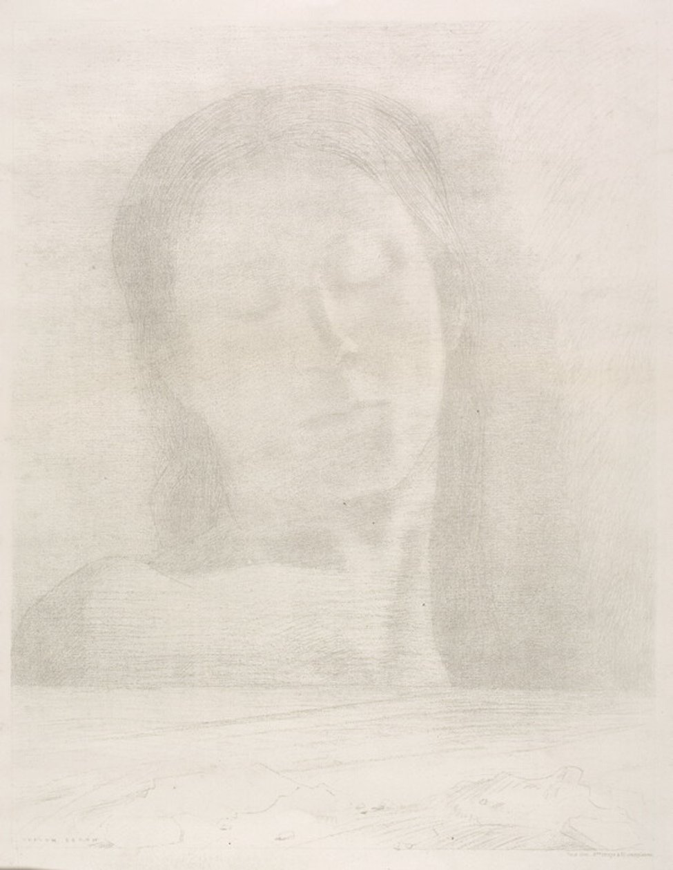 Olhos fechados de Odilon Redon