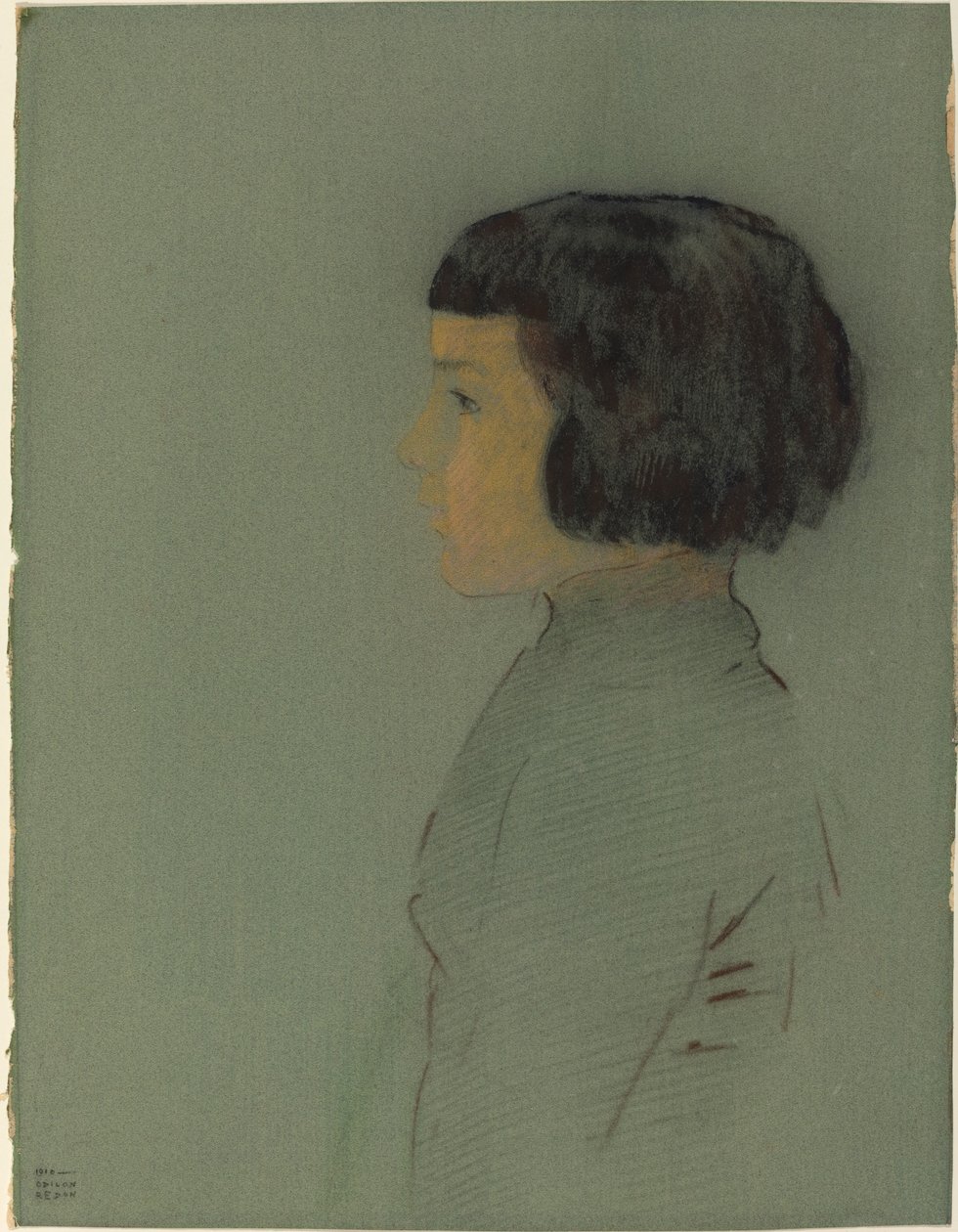 Jovem de perfil de Odilon Redon