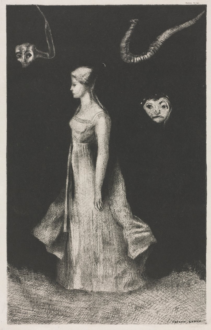 Obsessão, 1894. de Odilon Redon Printer: Monrocq