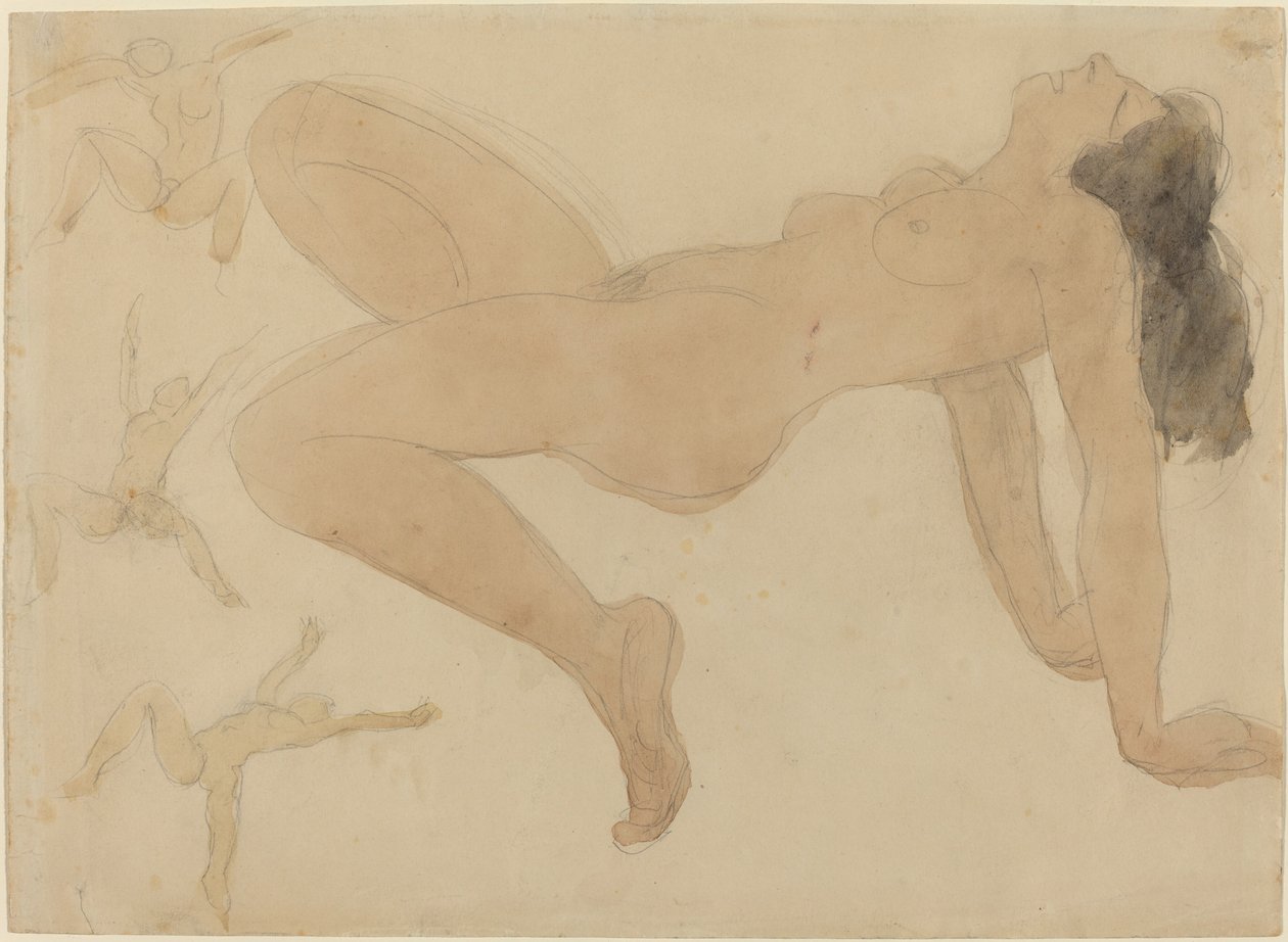 Estudos de dançarinos nus de Odilon Roche