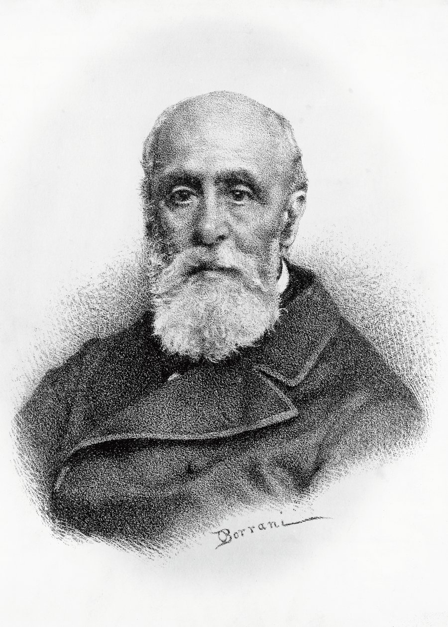 Retrato de Giovanni Ruffini (1807-1881), poeta e patriota italiano, litografia após desenho de Odoardo Borrani (1833-1905) de Odoardo Borrani