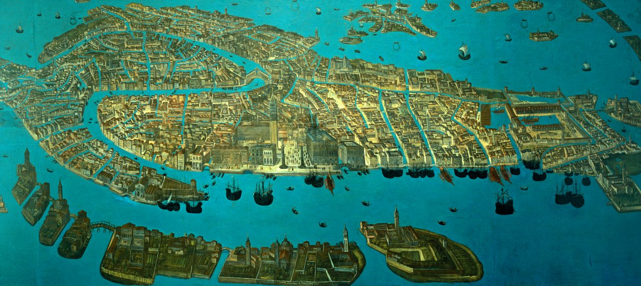 Plano de Veneza (aguarela sobre papel) de Odoardo Fialetti