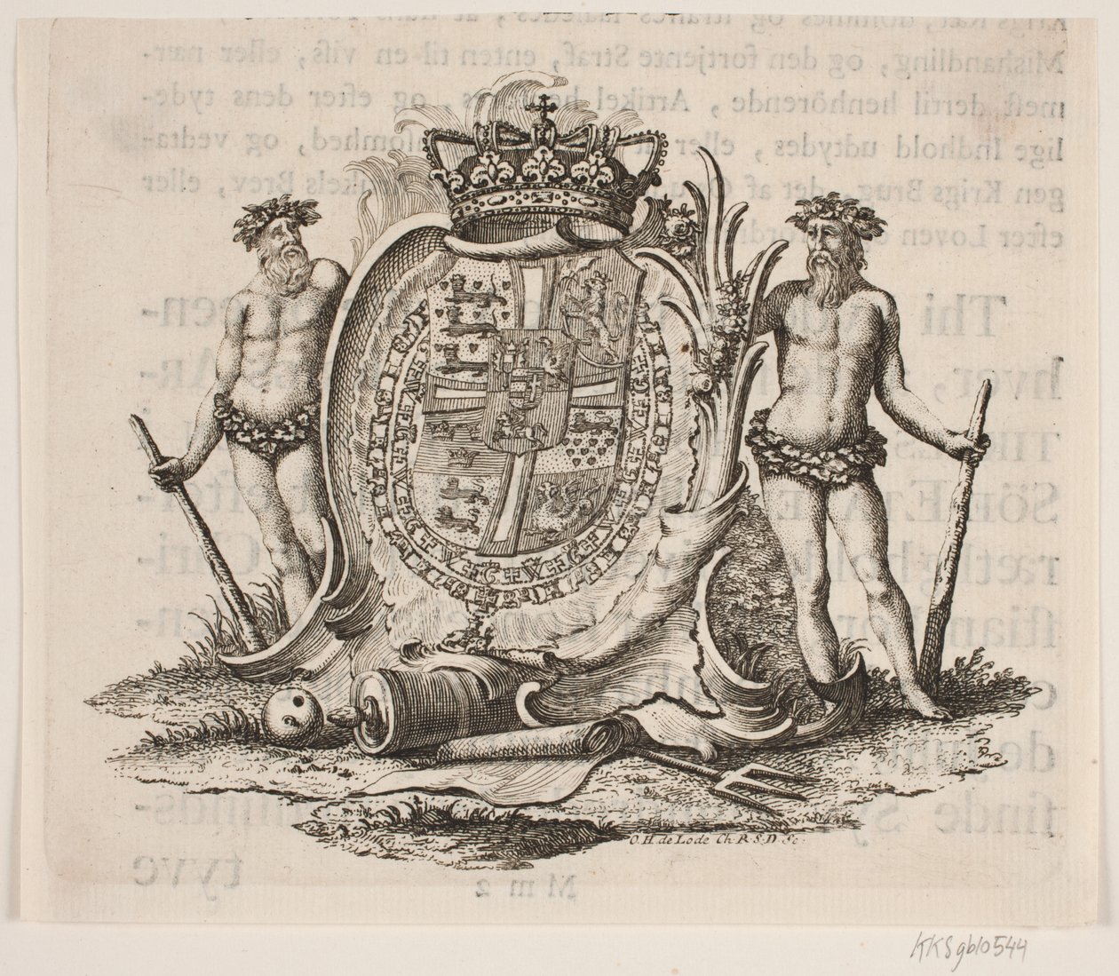 Vinheta para a carta de artigos de guerra naval de Frederik V de Odvardt Helmoldt de Lode