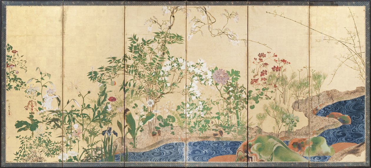 Flores da primavera e do outono de Ogata Korin