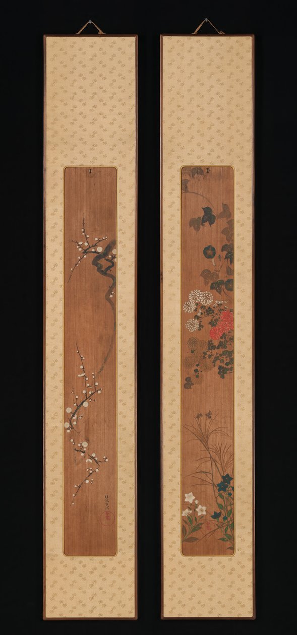 Flores da Primavera e do Outono, pouco depois de 1701. de Ogata Korin