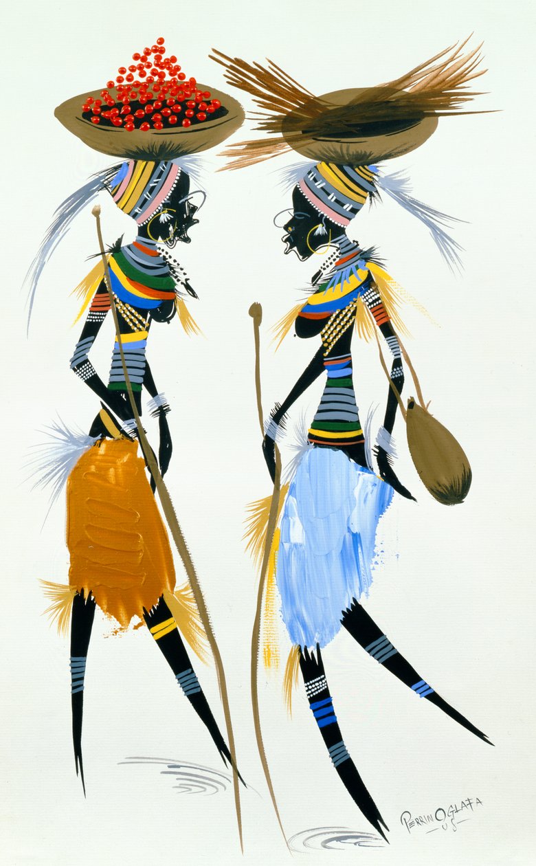Modelos pretos, 2008 (acrílico e guache sobre papel) de Oglafa Ebitari Perrin