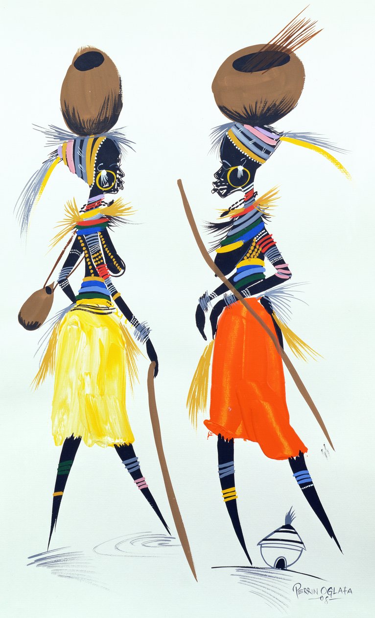 Modelos pretos, 2008 (acrílico e guache sobre papel) de Oglafa Ebitari Perrin