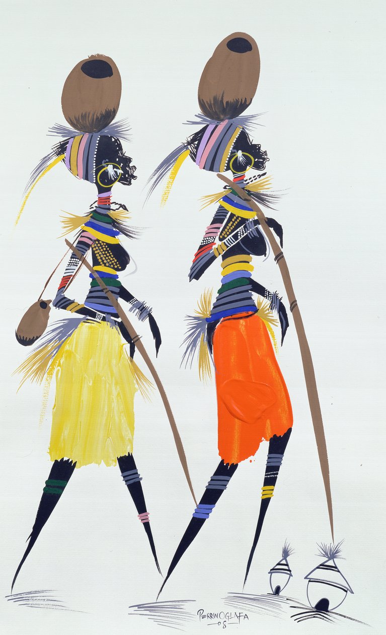 Modelos pretos, 2008 (acrílico e guache sobre papel) de Oglafa Ebitari Perrin