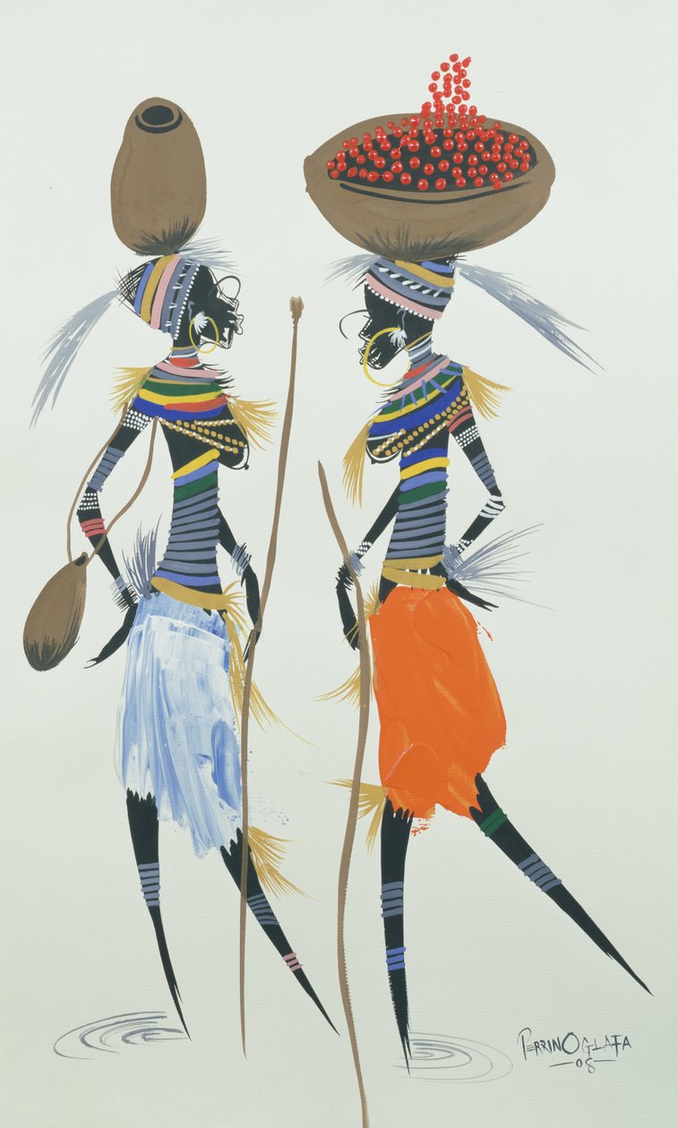 Modelos pretos, 2008 (acrílico e guache sobre papel) de Oglafa Ebitari Perrin