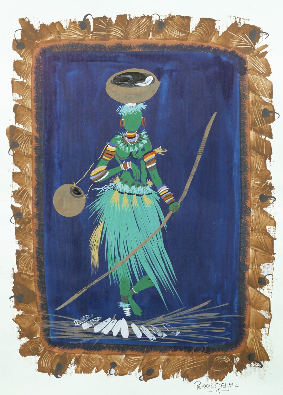 In Persuit, 2008 (acrílico e guache sobre papel) de Oglafa Ebitari Perrin