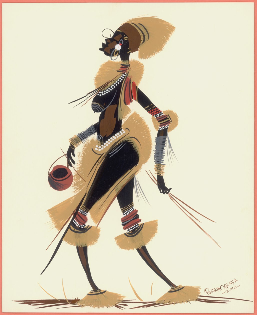 O retorno de uma mulher, 2010 (óleo sobre papel) de Oglafa Ebitari Perrin