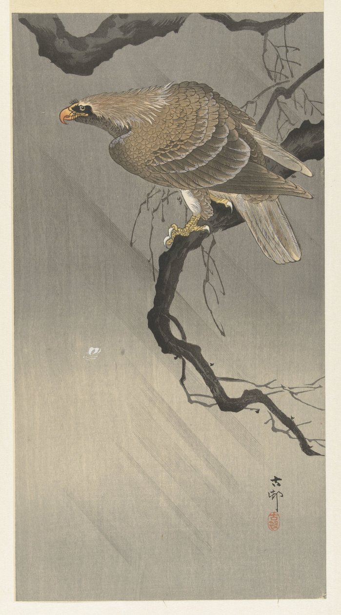 Águia no ramo de Ohara Koson