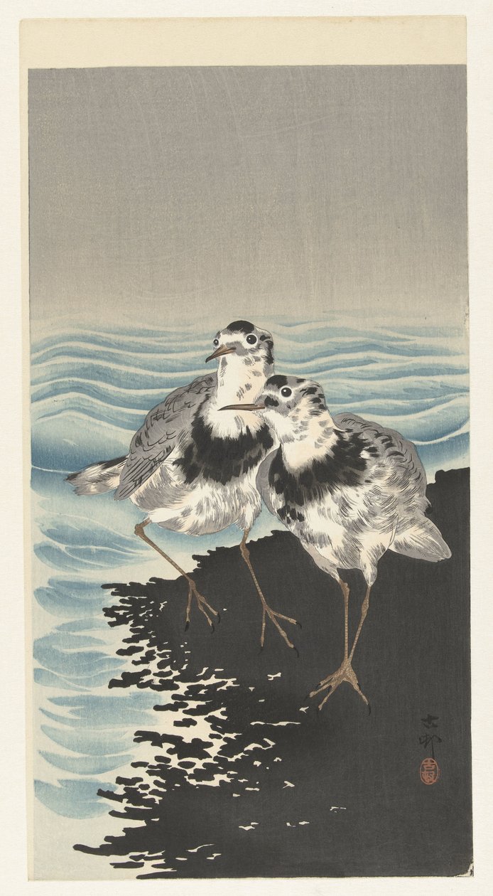 Grandes maçaricos nó de Ohara Koson