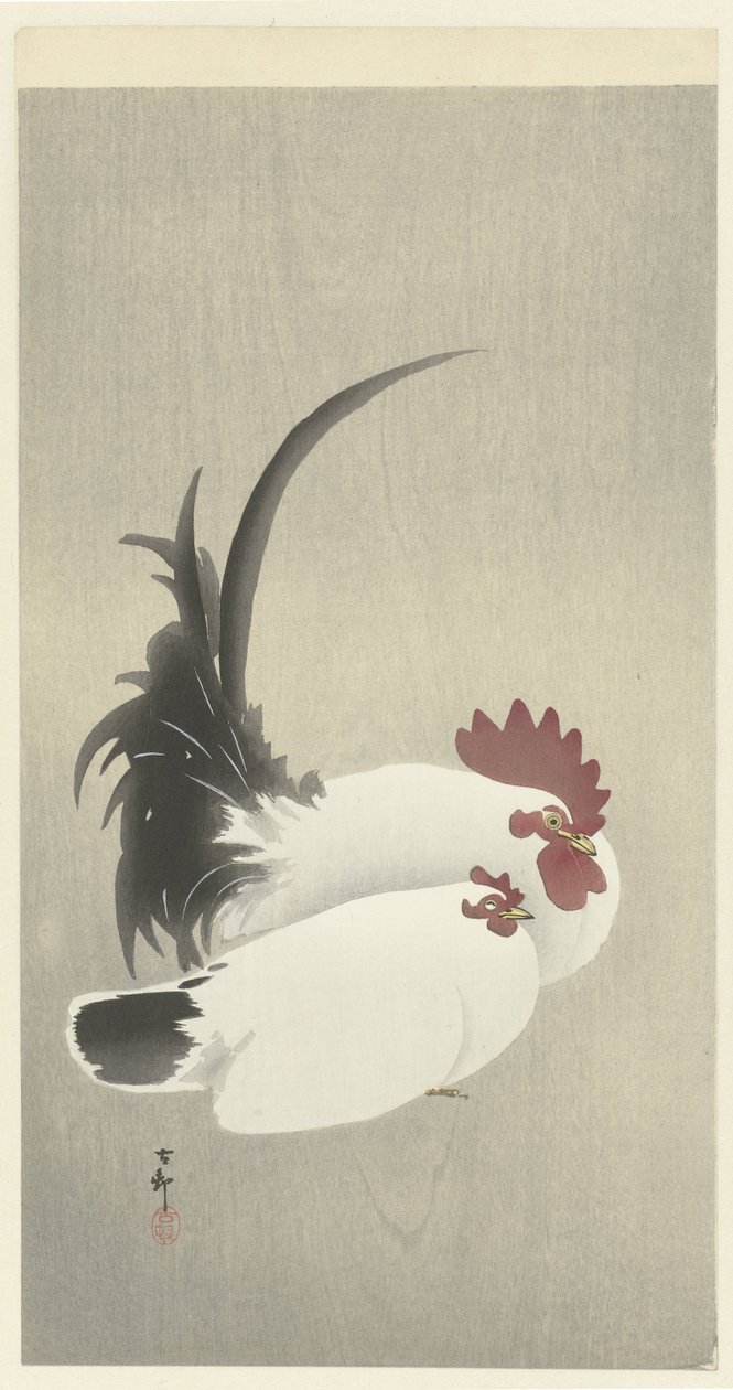 O galo e eles de Ohara Koson