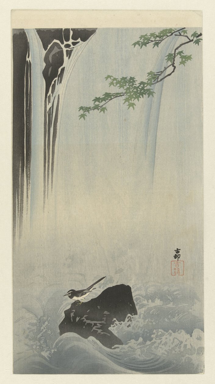 Alvéola japonesa na cachoeira de Ohara Koson