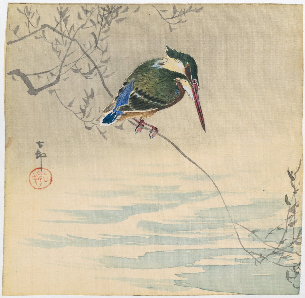 Martim-pescador de Ohara Koson