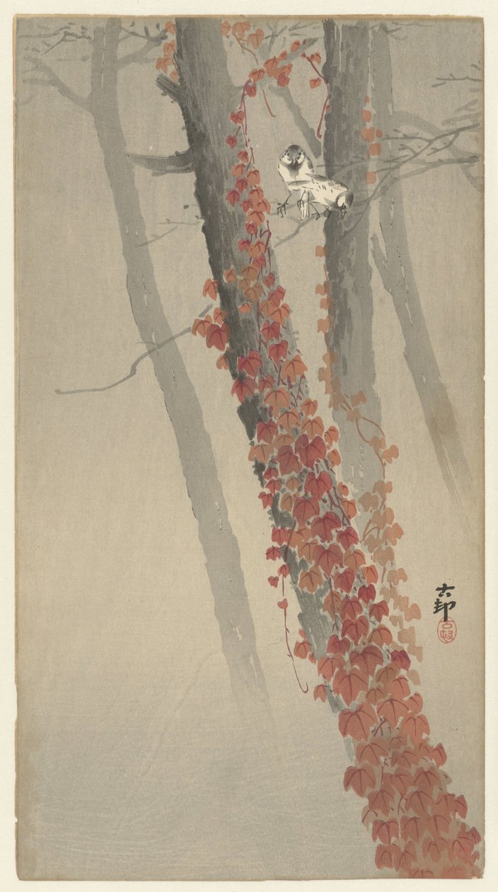 hera vermelha de Ohara Koson