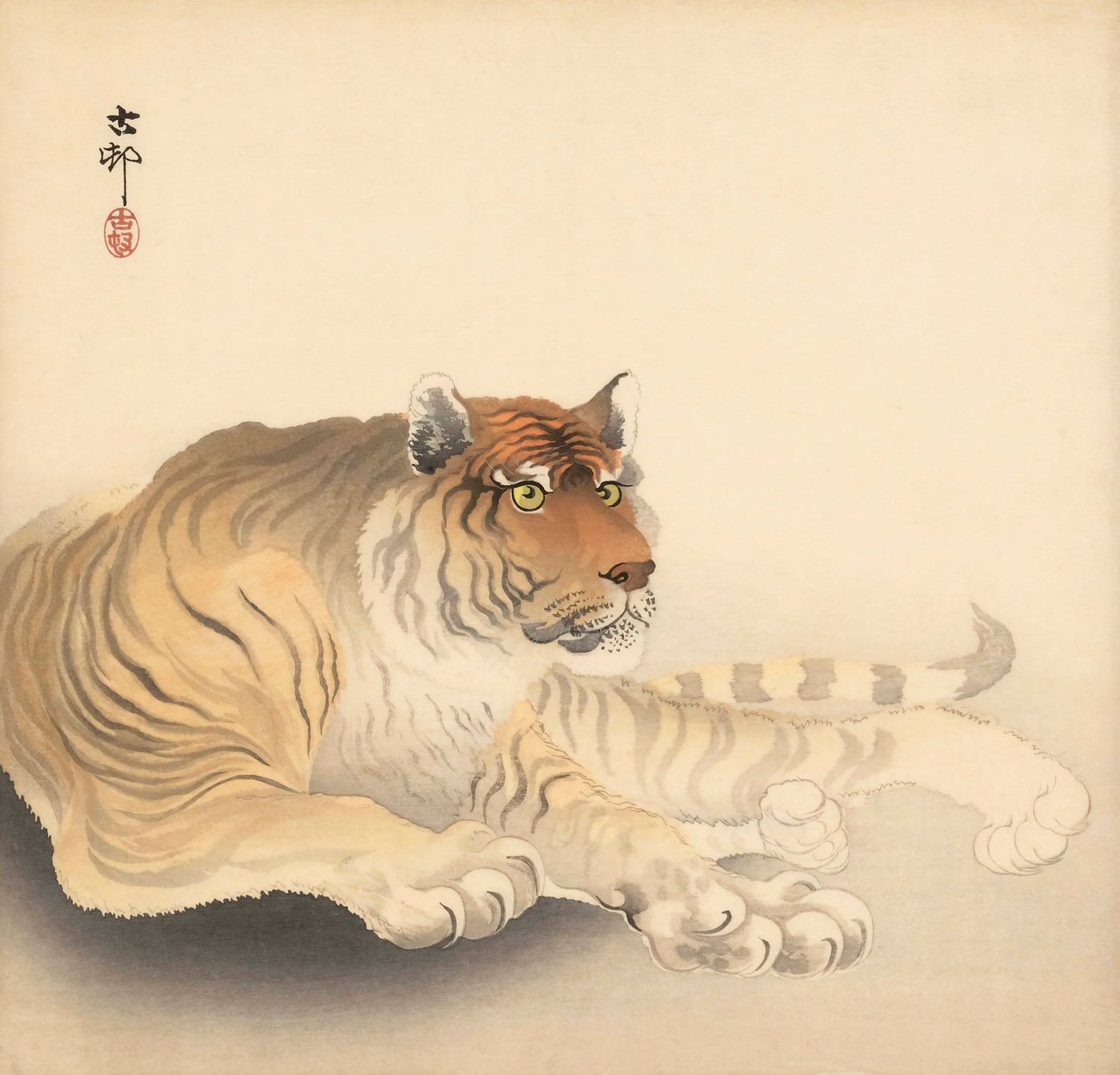 Tigre, século XX (estampa japonesa) de Ohara Koson