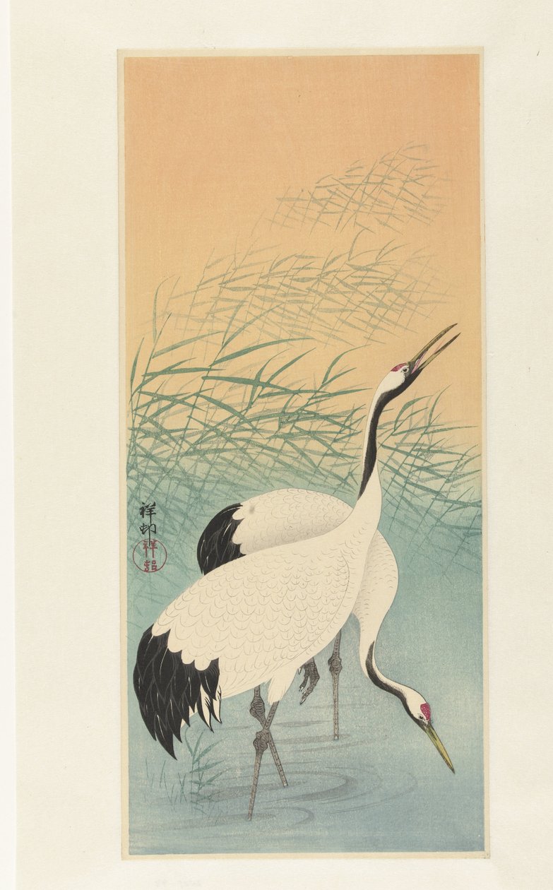 Duas gruas de Ohara Koson