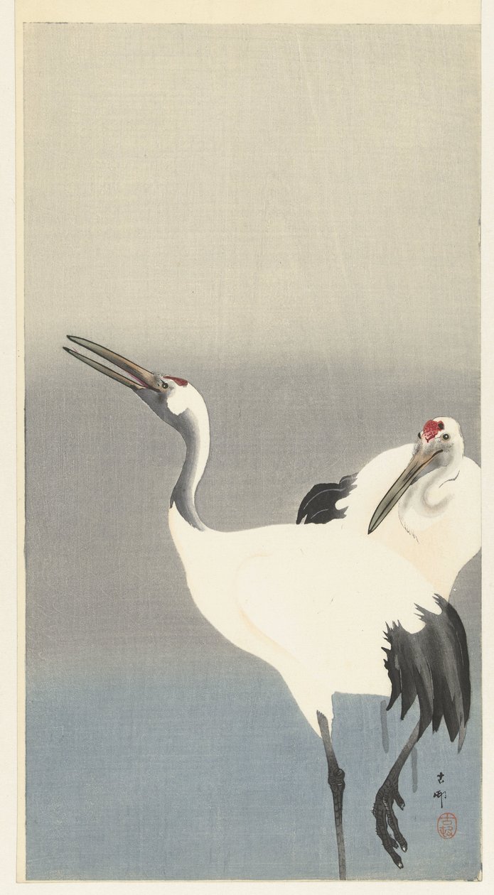 Duas gruas de Ohara Koson