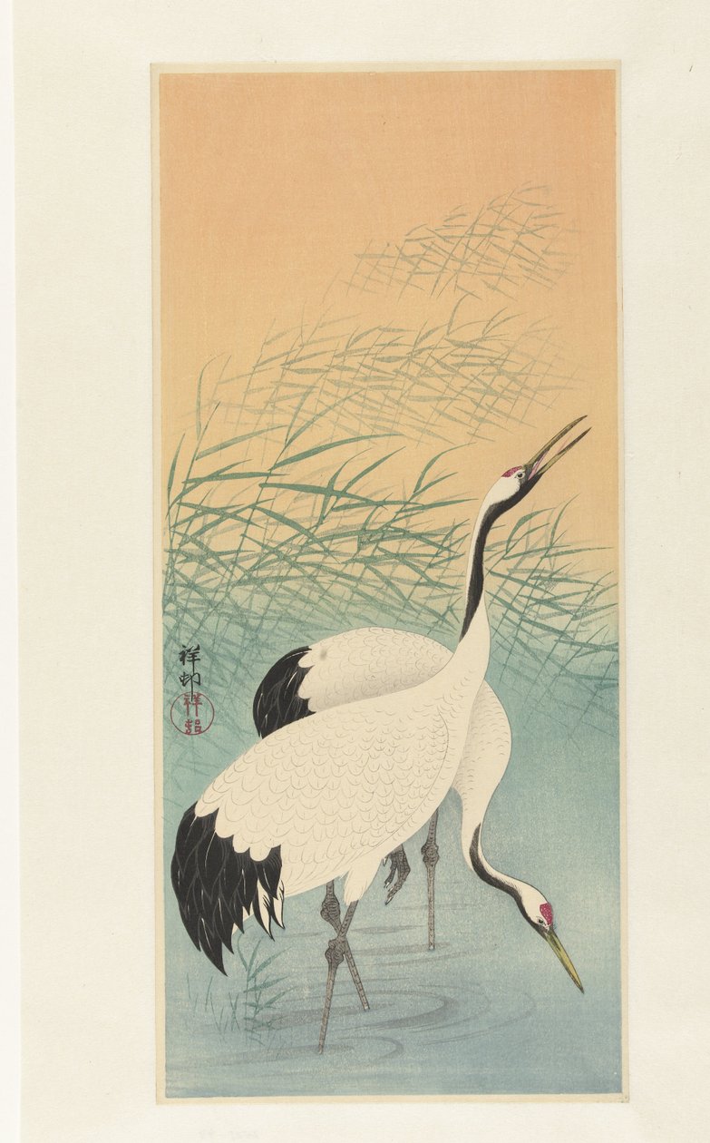 Duas gruas de Ohara Koson