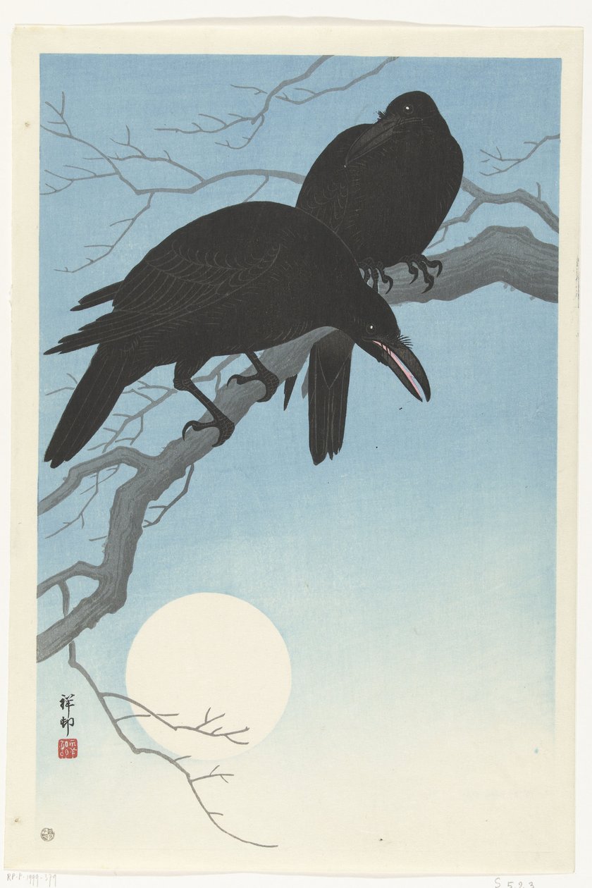 Dois corvos num ramo de Ohara Koson