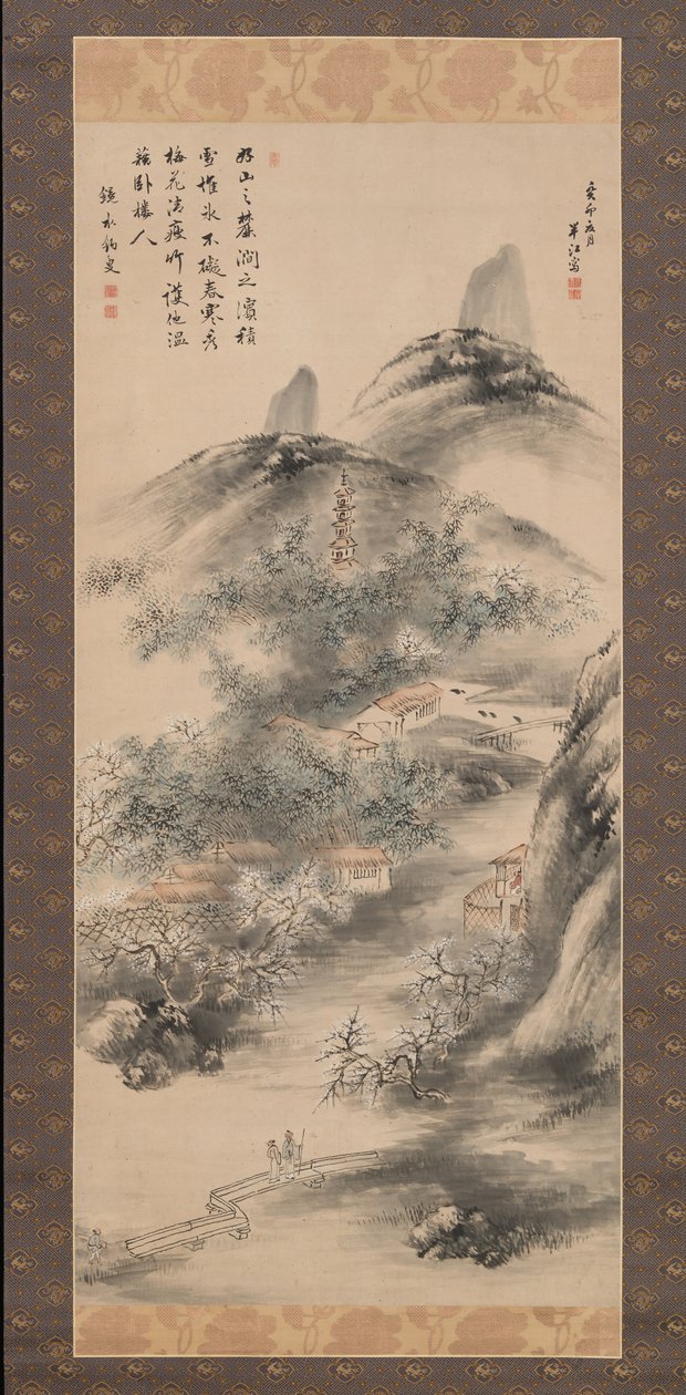 Bambu e ameixa no início da primavera de 1843. de Okada Hanko