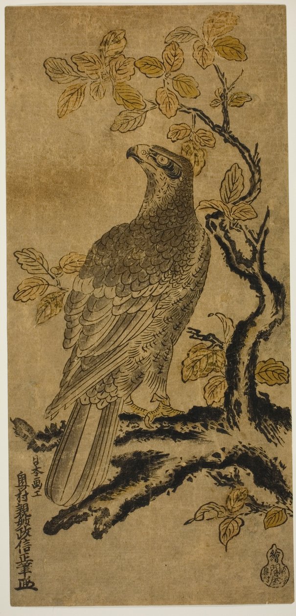 Um falcão em uma árvore Kiri de Okumura Masanobu