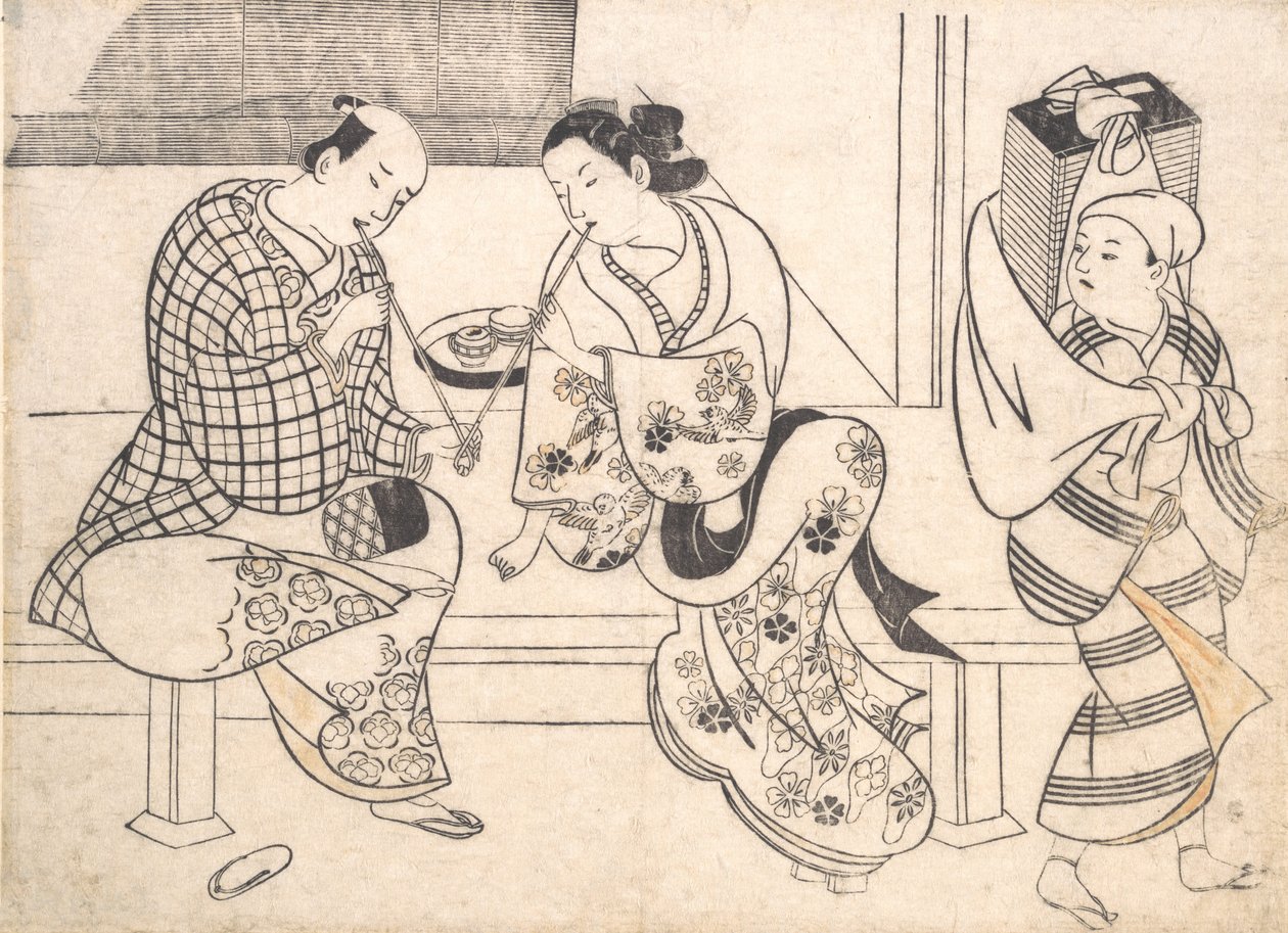 Casal Amoroso, início do século XVIII., início do século XVIII. de Okumura Masanobu