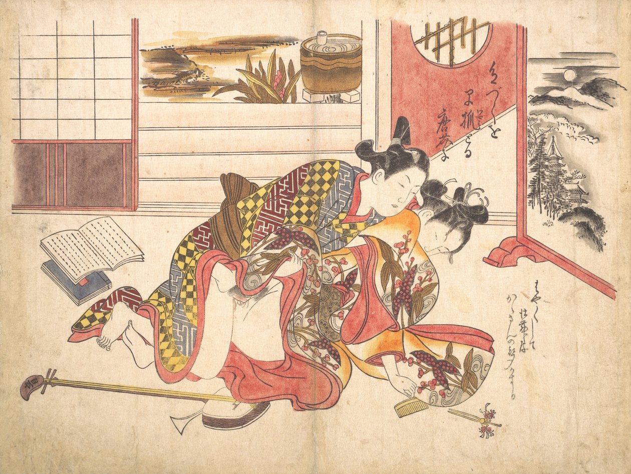 Cena do quarto, ca. 1739., c. 1739. de Okumura Masanobu