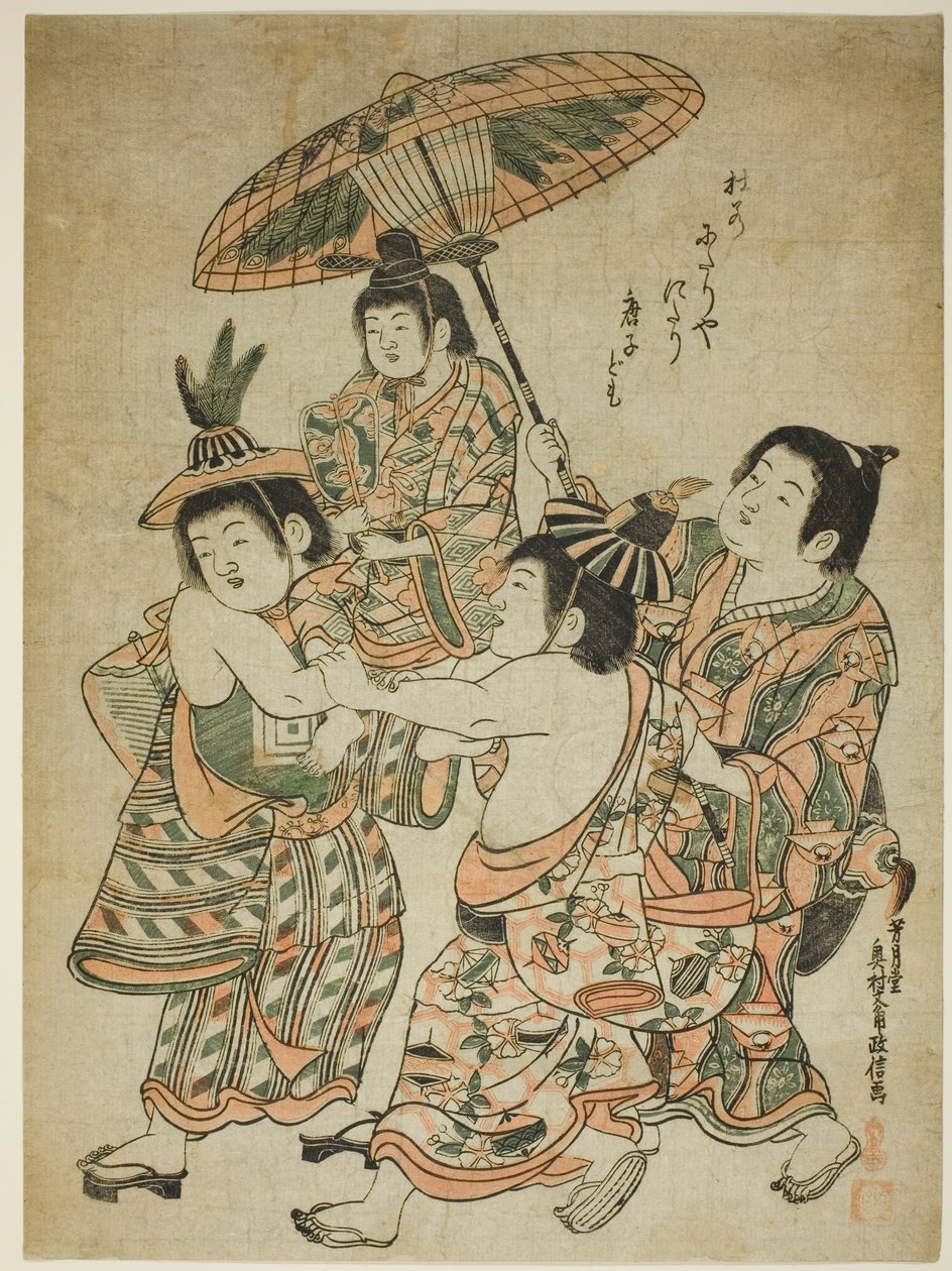 Meninos disfarçados de chineses de Okumura Masanobu