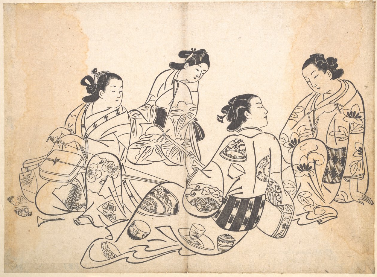 Grupo de quatro mulheres de Okumura Masanobu