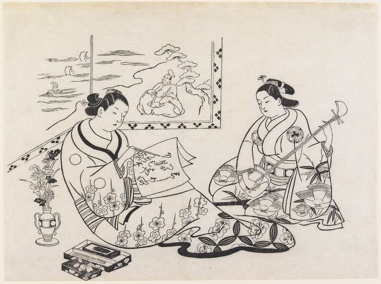 Mitate de Matsukaze e Murasame de Okumura Masanobu